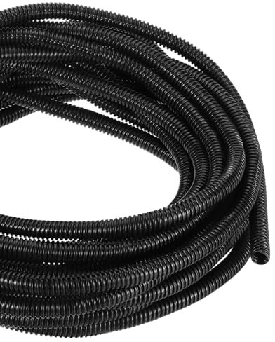 DMiotech 14m Wire Loom Split Tubing 12.7mm, Cord Protectors from Pet Flexible Conduit Cable Management for Office, Home, Garden, Black