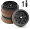 Wooden Herb Grinder with Magnetic Lid and Pollen Catcher, Premium Large Aluminum Alloy Spice Grinder for Herbs and Spices, 4-Piece Pollen Collector, 2.6 inches (Black)