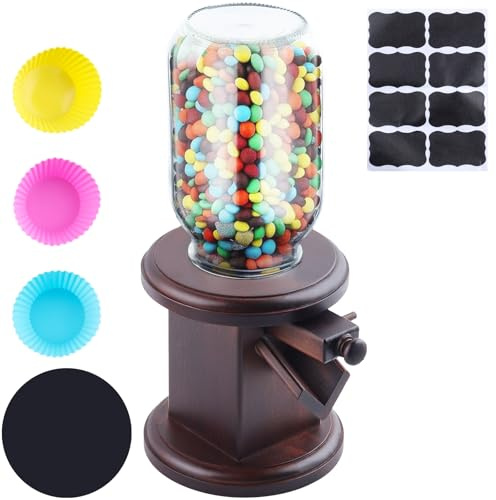 Wunzkii Wooden Candy Dispenser, Cereal Dispenser Countertop, Candy Containers & Storage, Versatile Snack Storage Machine, Suitable for Candy Bean, Cereal, M&M's, Peanuts