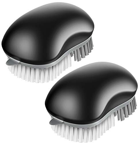 MR.SIGA Spazzola per la pulizia di frutta e verdura, con impugnatura antiscivolo, 2 pezzi, colore: Nero