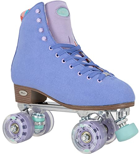 VNLA Parfait Women’s Roller Skates | Trendy, Comfortable & Perfect for Wide Feet | High-Top Quad Skates - Purple - Ladies 10