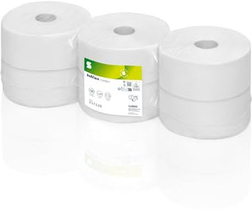 Satino Toilettenpapier Großrollen 2-lagig - 6 Rollen – 9.120 Blatt – Ø Hülse: 6 cm/Ø Rolle: 26 cm - Made in Germany - Klopapier aus 100% Recyclingpapier - ideal für WCs mit vielen Nutzern