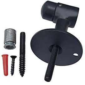 QCAA Solid Brass Door Stop, 3 Height, Matte Black, 1 Pack, Made in Taiwan