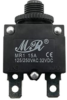 Mini Sicherungsautomat 20 Ampere Sicherung | Max. 250VAC/32VDC | Durchsteckmontage | für 6,3mm Kabelschuhe | Perfekt für KFZ, Camper, Traktoren, Modellbau...