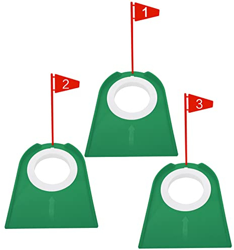 FINGER TEN Golf Putting Cup Practice All Direction Value Set, Training Aid Putter Hole Plate Indoor Outdoor Durable Professional for Men Women Festival Gift (Green-3 Pack)