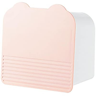 Feminine Hygiene Organizer | Sanitary Napkin Storage Box for Bathroom | Wall Mount Double-grid Organizer with Dustproof Lid for Cotton Balls Cotton Swabs