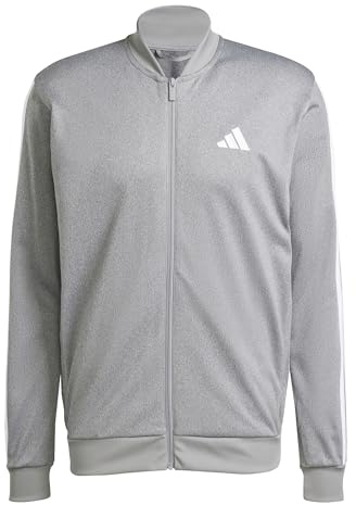 adidas Men's TRICOT REGULAR FIT TRACK TOP MELANGE, black melange, XL