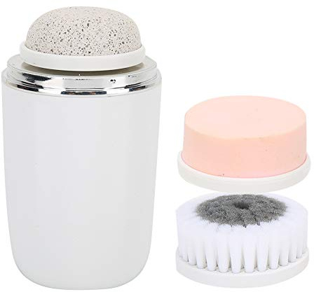 Detergente Elettrico per il Viso con Regolazione a 3 Marce, Rimuove in profondità lo Sporco, Spazzola per Capelli Morbida, Spazzola in Spugna, Spazzola in Pomice, Ricaricabile