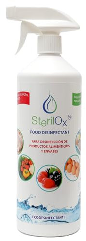 SterilOx 1000 ml – Higienizante Alimentario 100 % Natural con Ácido Hipocloroso | Para Alimentos, Utensilios y Superficies | Elimina Olores | Sin Alcohol ni Enjuague – Listo para Usar