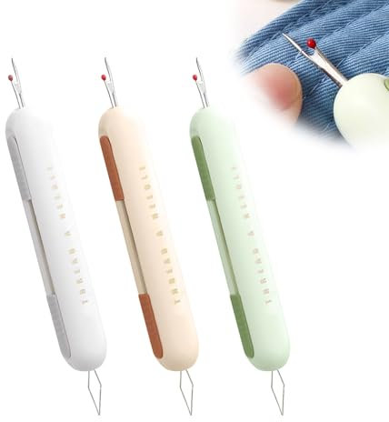 Vordpe 3 pezzi 2 in 1 infila aghi per cucitura, utensile manuale per filettatura, per cucito a mano, punto croce e trapuntatura