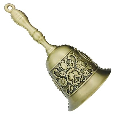 Zuasdvnk Clochette à Main, Petite Clochette – Vintage – Cloche de Chevet en Vintage, décoration esthétique de Luxe, Cloche d'appel à la Main en Laiton pour Mariages, hôtels, Cuisine