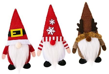 Ciieeo 3pcs Christmas Gnome Cutlery Holders for Table Decoration Knit Hat Design Xmas Utensil Bags for Forks Spoons Festive Silverware Pockets for Holiday Dinner Parties
