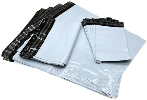 Folienversandtaschen 400x500 mm 60my CoEx Versandbeutel Blickdicht | Selbstklebend, Extrem Reißfest Wasserdicht, Staubdicht Versand tüten für Kleidung, Textilien, Warensendung (200)