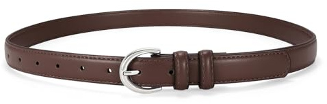 VONMELLI Women's Leather Belt For Jeans Dresses Adjustable Vintage Waist Belts For Women Fashion Leather Belt Classic Ladies Belts With Single Prong Buckle O-coffee L