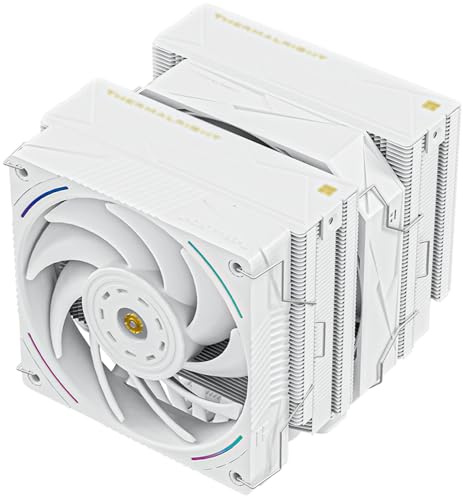 TR-Thermalright Royal Pretor 130 Ultra White CPU-luftkylare, högpresterande dubbeltornskylning, kylare med 7 × 6 mm värmeledningsrör – vit, för Intel LGA 1700/1851/115x/1200, AM4/AM5