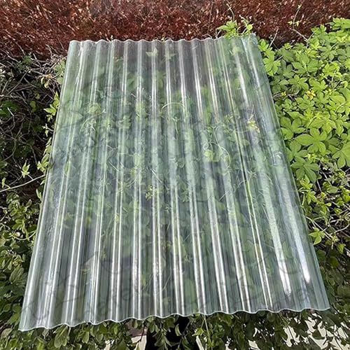 Clear Roof Panels, 1mm Fiberglass Daylighting Panels, 93cm Width Corrugated Polycarbonate Panels, for Carport, Chicken Coop, Sunroom, Easy to Roll and Cut(1.2m/3.9ft)