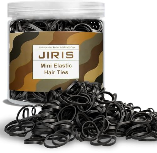 JIRIS Black 1000pcs Mini Hair Rubber Bands, Soft & Durable Plastic Elastic Hair Ties for Little Girls, Stretch Ponytail Ties for Kids Hairstyles and Braids