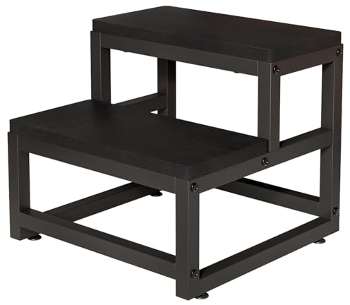 Solerconm Marche Pied en Bois, Petit Tabouret Bas, Marche Pied Enfant sécurisé, marchepied Bois antidérapant, escabeau Enfant pour Salle de Bain, Chambre et Balcon, Pratique et Stable, 2 Niveaux