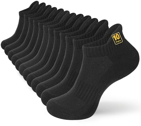 Wamicu 10 Paires Chaussettes Basses Homme Antidérapantes Coton Courtes