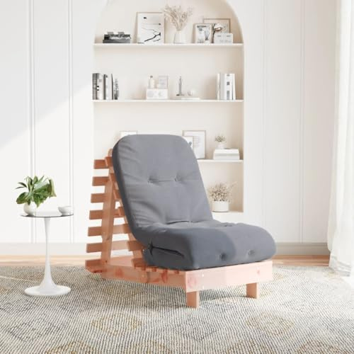 Genérico Futón sofá Cama con colchón Madera Maciza Douglas 60x206x11 cm,Mobiliario,Futones,Marrón,846749