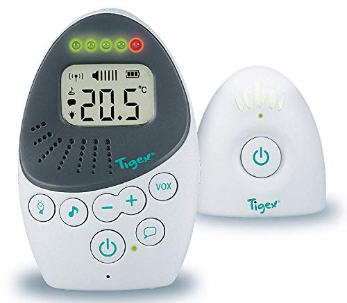 Tigex Babyphone Easy Protect Plus, babyhörlurar, laddningsbar, med miljöläge, walkie-talkie, vaggsång och nattlampa