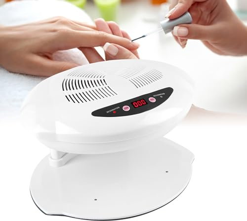 Nageltrockner Heiß und Kaltluft Nail Dryer Kompakter Gel Nagellack Trockengerät Nagelpolis Trocknungsventilator Maniküre Werkzeug für beide Hände und Füße 400 W Luft Nagelventilator Föhn(Weiß)