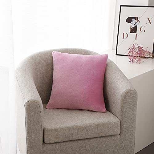 Mixibaby Kissenbezug Dekokissen Kissenhülle Kissen Bezug Sofakissen Plüsch Flanell 40X40, Farbe:Altrosa