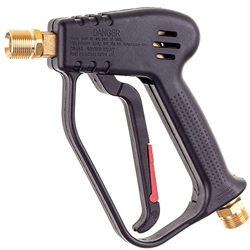 TC Technic Hochdruckreiniger-Pistole 280 bar – M22x1,5 EIN-/Ausgang – Messingventil – Edelstahlkugel & -kolben – 150°C – Kompatibel mit Kärcher HD/HDS Kranzle & Anderen Marken