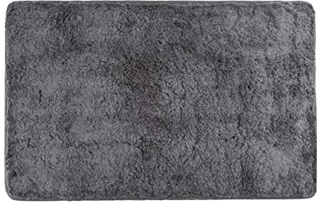 fluffy® Badteppich aus Mikrofaser mit Rutschfester Unterseite (50 x 80 cm, Anthrazit)