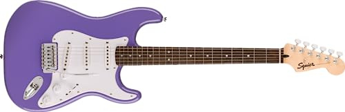 Squier Sonic Stratocaster E-Gitarre, Ultraviolet, Lorbeer-Griffbrett, weißes Schlagbrett