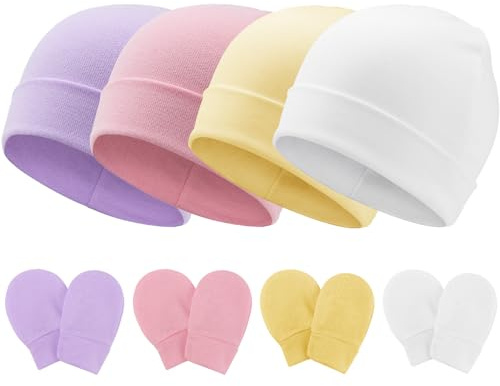 DRESHOW Gorro y Guantes para Bebé Recién Nacido - Sombrero para Bebés Niños