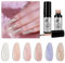Lavender Violets 6er Set Jelly Gel Nagellack – Transparente Milky White, Pink & Glitzer Farben – U V LED Aushärtbar, Langanhaltend für French Funkelnder Glanz Geschenkset für Frauen C205