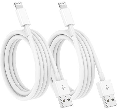 1 m + 2 m 2 unidades cable iPhone original Apple certificado MFi,Cable carga iPhone USB Lightning 1/2 metros rápido compatible con iPhone 14 13 12 11 Pro Max/Mini/XS/8/7/6 Plus/SE/iPad
