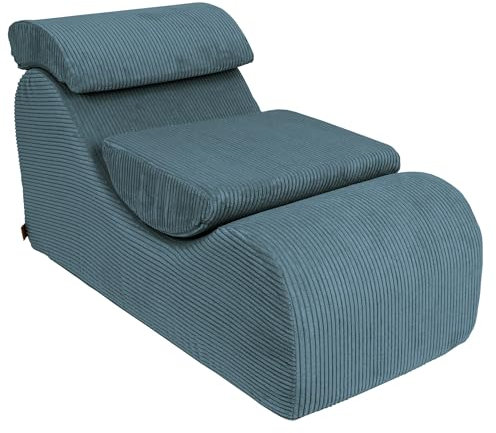 MEOWBABY Kindersessel - Bequemer Kinder-Sessel, Kindercouch, Sitzsessel für Kinderzimmer, Kindersessel ab 1 Jahr, Baby Sessel, Cord, Türkis