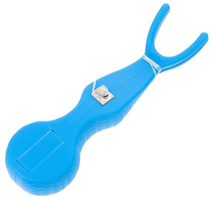 Portahilos Dental Reutilizable Azul Abs y Nylon para Limpieza