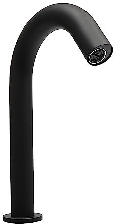 Robinet de salle de bain à capteur infrarouge, noir mat, sans contact, mitigeur de lavabo avec capteur infrarouge, convient pour les appartements, restaurants, centres commerciaux, salles de bains et