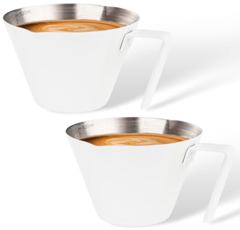 YARRAMATE Espressokopp i rostfritt stål, 9,4 dl (vit, 2-pack)