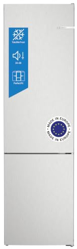 Bosch - Frigorífico Combinado, Libre Instalación, Serie 4, 60 cm de ancho, Total NoFrost, acero antihuellas, KGN39VIDB