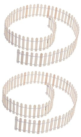 VILLCASE 2piezas Mini Valla de Madera para Jardín de Accesorios de Valla de Madera Decoración de Jardín para Micropaisaje y Modelo