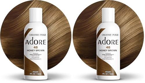Adore Shining Semi Permanent Hair Colour, 48 Honey Brown (Pack of 2)