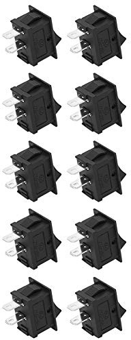 Horett 2-polig Strömbrytare Vippströmbrytare På Av-strömbrytare Vippströmbrytare KCD1-101 2-läges Svart med Nylon PA66 Silver Plint för Industriell Utrustning Hushållsapparater