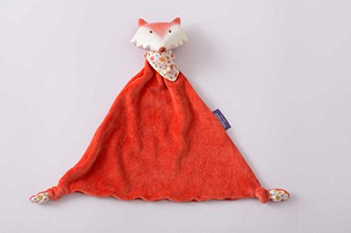 Trullala Schmusetuch Fuchs mit Gummikopf - Kauspielzeug, Schnuffeltuch für Babys, weiches Fuchs Schmusetuch, fördert die sensorische Entwicklung, ideal zum Kuscheln und Zahnen