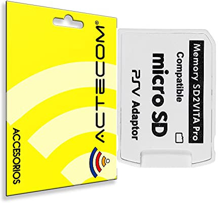 ACTECOM Adaptador de Tarjeta Micro SD para Sony PS Vita 1000 2000 - SD2VITA Pro Memory, Versión V6, Color Blanco