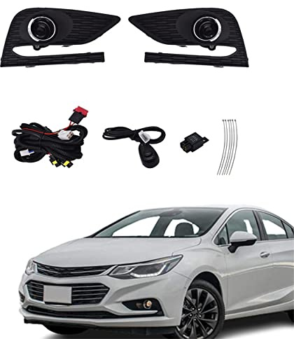 WFLNHB A Pair Fog Lights Lamps Replacement for Cruze 2016 2017 2018 Passenger and Driver Side Front Bumper Driving Fog Light with Wiring Harness+Switch+Bezels