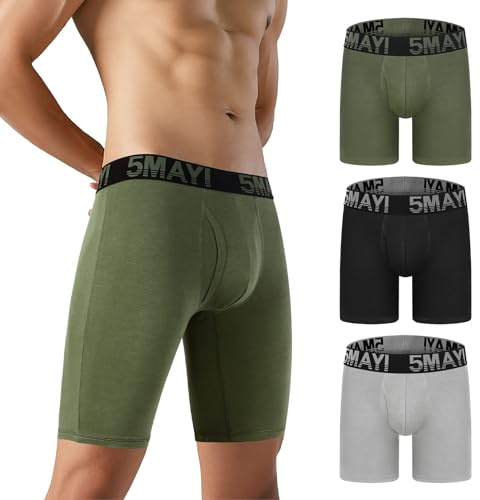 5Mayi Boxer Homme Coton Calecon Homme sous vêtements pour Hommes Doux, Respirant et évacuant l'humidité S-XXL