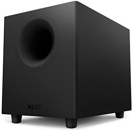 NZXT Relay PC-Gaming-Desktop-Subwoofer – AP-SUB80-EU - 140 Watt – Tiefer, kraftvoller Bass – Nach unten abstrahlender 6,5“-Treiber – Drehregler für Crossover und Phase – Schwarz