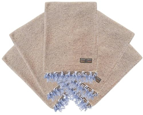 Bulk Handmade Solid Color Yoga Blankets - Thick Mexican Blankets or Throws - Made for Yoga! (6 Pack, Tan)