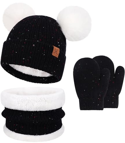Bequemer Laden Bonnet Polaire Enfant Hiver Écharpe Cache-Cou Gants Ensemble