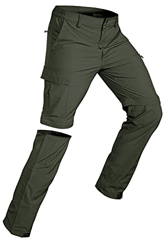 Wespornow herr zip-off-vandringsbyxor, avtagbara vandringsbyxor, ventilerande utomhusbyxor, arbetsbyxor, snabbtorkande sommarbyxor, funktionella byxor med 5 fickor