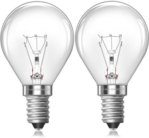 Blakapoo Scentsy Light Bulb E14, G45 Wax Burner Bulbs, Dimmable, Warm White 2700K, 230V, Small Edison Screw Round, for Wax Warmer, Wax Melt Burner, Oven Light Bulb 300°C, Pack of 2